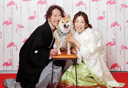 Photo with your pet＋和装プランスタジオ撮影イメージ